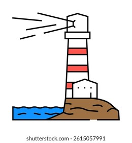 lighthouse progress line icon vector. lighthouse progress sign. isolated symbol illustration