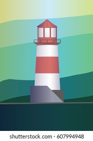 lighthouse with a red roof