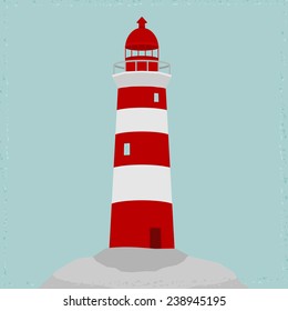 lighthouse red and white. vector format