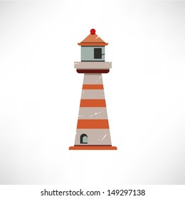 lighthouse in retro style