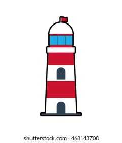 lighthouse sea lifestyle nautical icon. Isolated and flat illustration