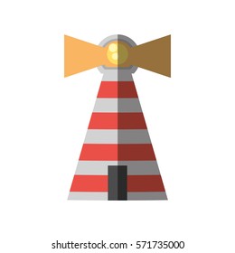 lighthouse sea navegation signal shadow vector illustration eps 10