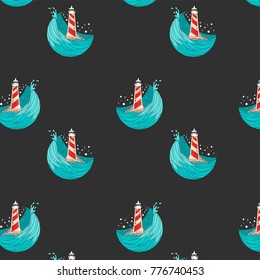 "Lighthouse and sea" pattern