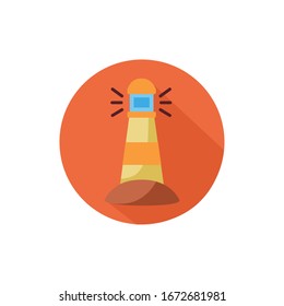 lighthouse sea signal block style vector illustration design