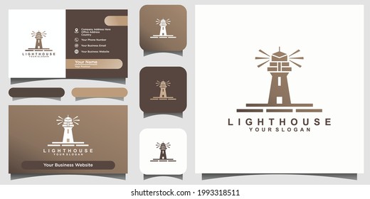 Diseño del logotipo de la isla de la torre de la luz reflector