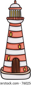 Lighthouse searchlight tower for maritime navigation
