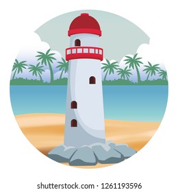 lighthouse seascape icon