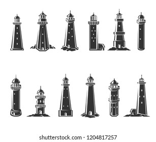 Lighthouse set. Vector