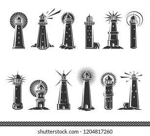 Lighthouse set. Vector