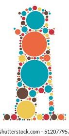 lighthouse shape vector design by color point
