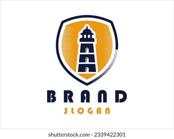 Lighthouse Shield Logo design concept