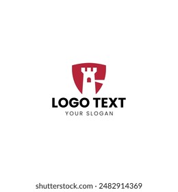 Lighthouse Shield Logo Design Vector