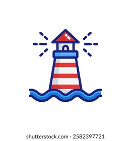 Lighthouse Shining Bright on the Coast