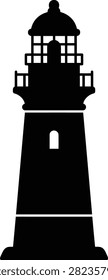 Lighthouse Silhouette Icon – Navigation, Guidance and Coastal Beacon Concept Vector Illustration