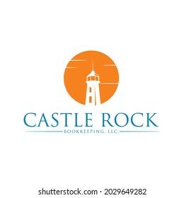 
lighthouse silhouette illustration vector logo design