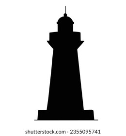 Lighthouse silhouette isolated on white background. Vector illustration