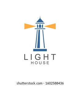 Lighthouse Silhouette Logo Design Vector