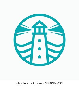 lighthouse silhouette logo vector illustration template