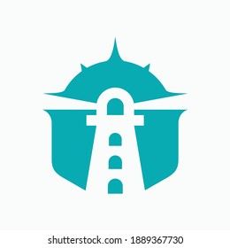 lighthouse silhouette logo vector illustration template