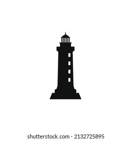 lighthouse silhouette vector design for logo icon