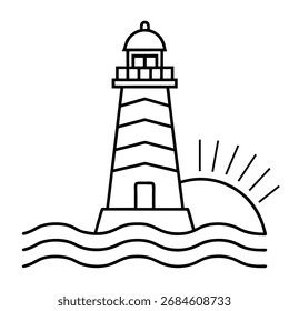 Leuchtturm Silhouette, Vektorgrafik, weißer Hintergrund