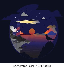 lighthouse silhouette for your background