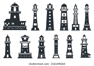 lighthouse Silhouettes premium vector template