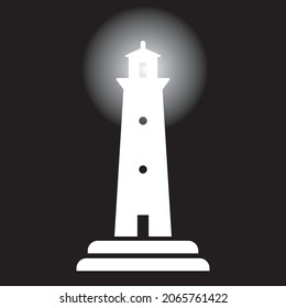 lighthouse, simple black and white, vector illustration