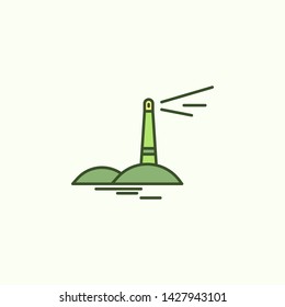 lighthouse with simple color element icon