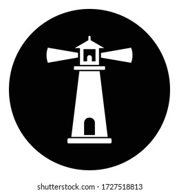 Leuchtturm einfache Ikone. Flachdesign