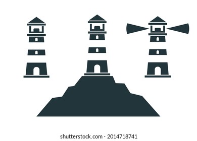 Lighthouse. Simple icon set. Flat style element for graphic design. Vector EPS10 illustration