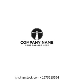 lighthouse simple, minimalist, logo icon vector template