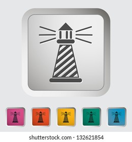 Lighthouse. Single icon. Vector illustration.