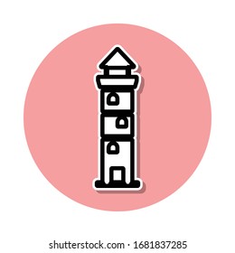 lighthouse sticker icon. Simple thin line, outline vector of web icons for ui and ux, website or mobile application