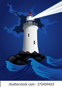 Lighthouse in a storm