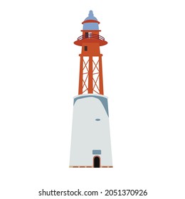Lighthouse, street lighting for sea. lighthouse icon, vector illustration.