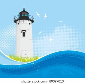 Lighthouse summer background