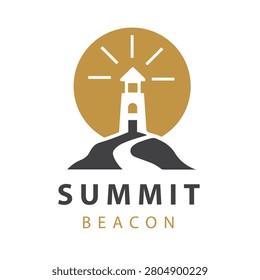 Lighthouse Summit Logo with Modern Beacon Path Symbol for Consulting and Real Estate