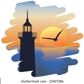 Lighthouse at sunset