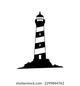 Lighthouse SVG, Lighthouse Silhouette SVG, Ocean SVG, Sea, Island svg, Lighthouse Design, Cut File for Cricut, Silhouette svg