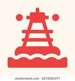 Lighthouse symbol artwork trendy useful vector Illustration design fair colorful background.eps
