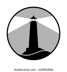 Lighthouse symbol. Logo design. Sign lighthouse isolated on white background. Vector illustration.