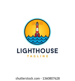 Lighthouse symbols logo design icon vector