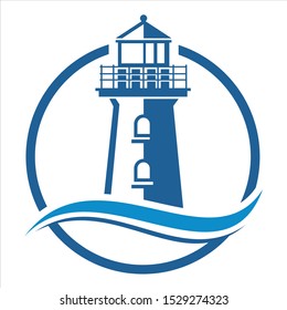 lighthouse template logo designs vector illustration