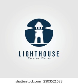 lighthouse template logo icon, vector illustration design