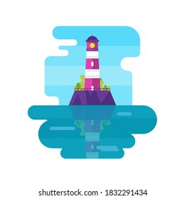 Lighthouse that is reflected in the water