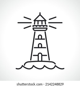lighthouse thin line icon isolated