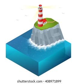 A lighthouse, tower, building, designed to emit light from a system of lamps and lenses, and to serve as a navigational aid for maritime pilots at sea or on inland waterways.