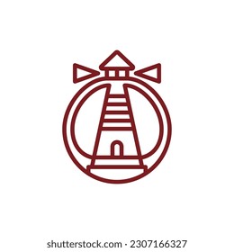 Lighthouse Tower Building Line Modern Simple Logo