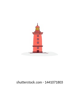 lighthouse tower  flat vector object illustration